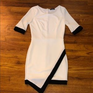 White and black dress